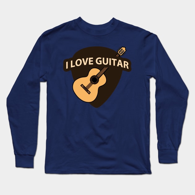I Love Guitar Long Sleeve T-Shirt by tatzkirosales-shirt-store